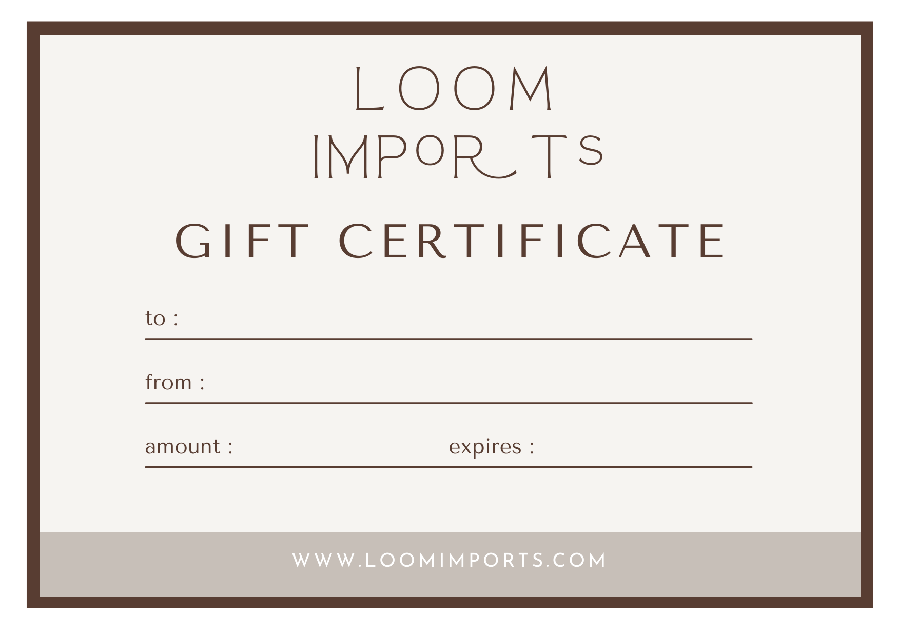 LOOM Imports -Gift Card