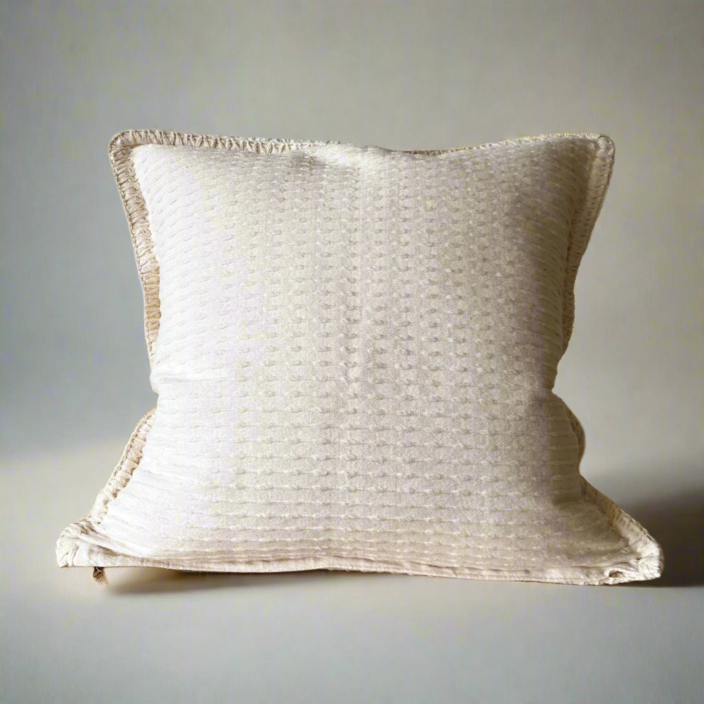 Cotton Blanket Stitch Pillow