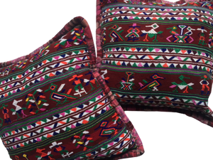 LOOM Imports -Burgundy Guatemalan Pillows 