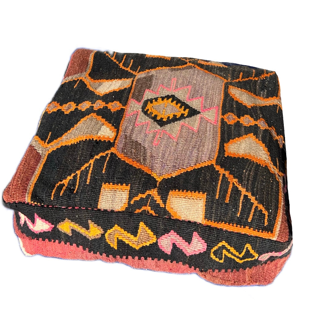 Loom Imports handmade one of a kind kilim floor pillow pouf