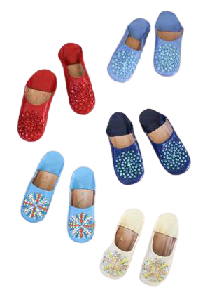LOOM Imports -Sequined Leather Slippers 